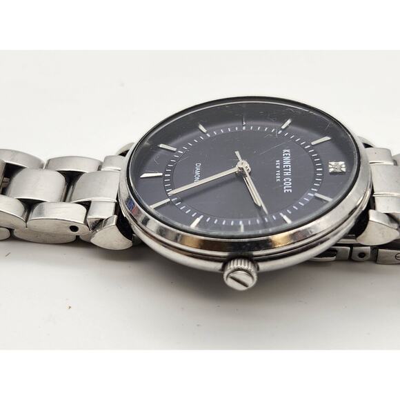 Kenneth Cole Ladies New York KC51114017 Diamond Accented Blue Dial SS Watch - Picture 4 of 8
